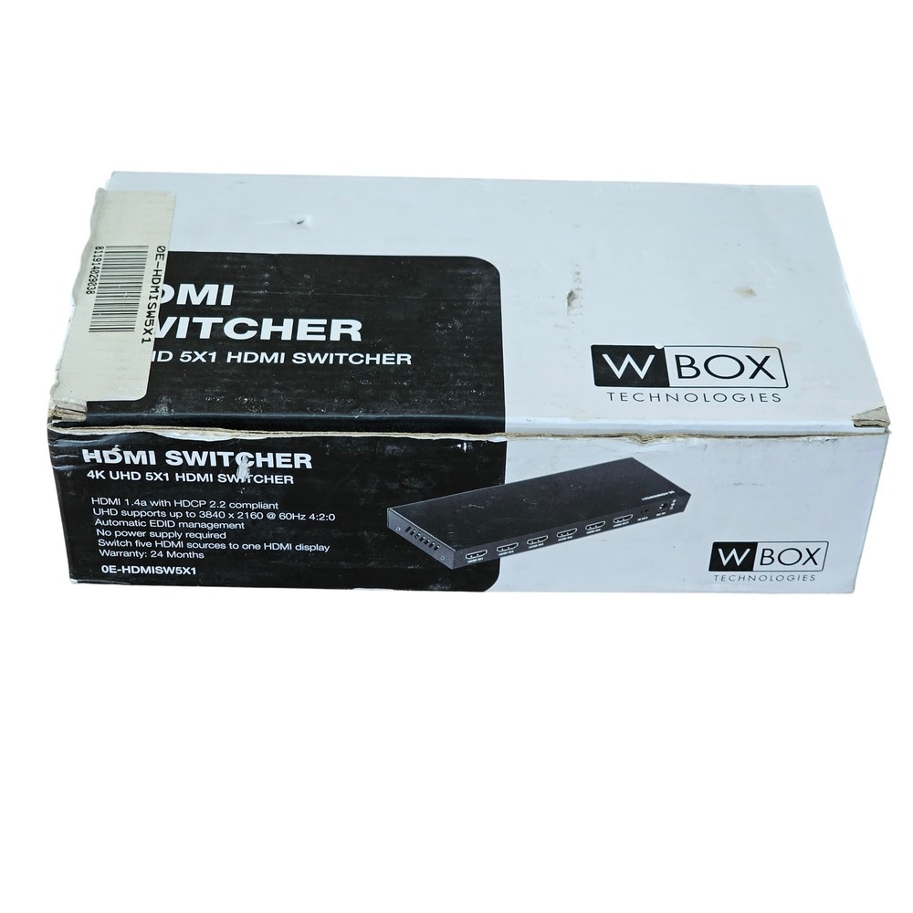 W Box Technologies Avarro 0E-HDMISW5X1 5x1 HDMI Switcher‎ 4K UHD New 3840 x 2160